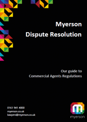 Myerson Guide Dispute Resolution for Commercial Agents Regulations Cover