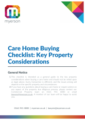 Buying a Care Home Due Diligence Checklist