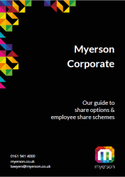 Myerson Corporate Guide to Share Options and Employee Share Schemes Cover