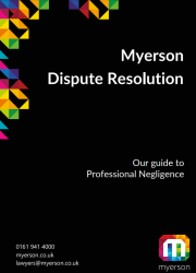 Myerson Solicitors Guide to Professional Negligence Claims Cover