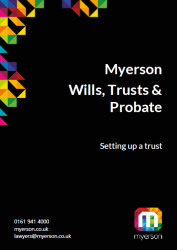 Myerson Wills Trusts and Probate Guide on Setting up a Trust Cover