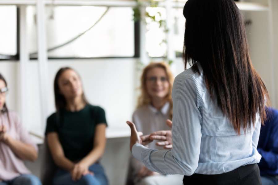 Quiet Quitting Employee Giving Presentation
