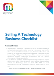 Selling A Technology Business Checklist