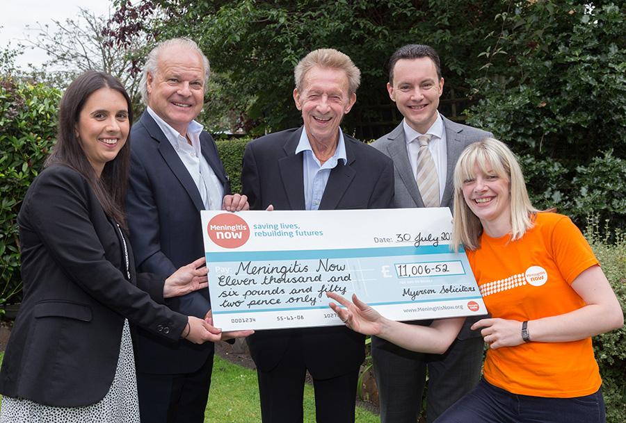 myerson fundraising meningitis cheque
