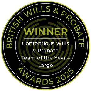 Best Contentious Probate Team at the British Wills and Probate Awards 2025
